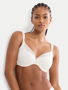 Triumph Biustonosz z fiszbiną Illusion Curve 10224856 Kremowy. Białe biustonosze Triumph, bez wzorów, z syntetyku. Za 229,99 zł.