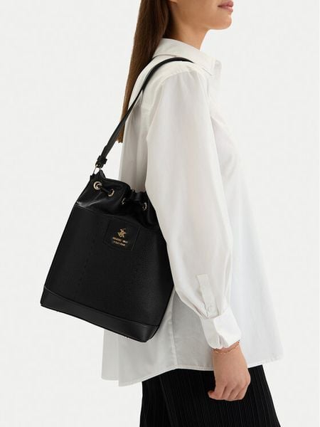 Beverly Hills Polo Club Torebka CEO-BHPC-C-020-09 Czarny. Czarne torebki klasyczne Beverly Hills Polo Club, bez wzorów, z materiału, bez dodatków. Za 219,99 zł.