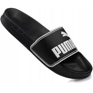 Klapki sportowe na basen czarne PUMA LEADCAT. Czarne klapki Puma, bez wzorów, bez obcasa. Za 79,00 zł.