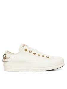 Converse Trampki Chuck Taylor All Star Lift Platform Buckle A11866C Biały. Białe trampki Converse, bez wzorów, z materiału, bez zapięcia. Za 309,99 zł.