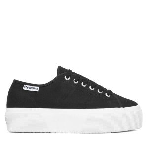Tenisówki Superga. Czarne trampki Superga, bez wzorów, bez zapięcia. Za 299,99 zł.