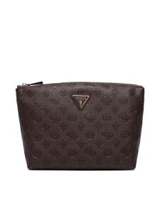 Guess Kosmetyczka Lenwood Travel TWDP21 02965 Brązowy. Brązowe torebki klasyczne Guess, z aplikacjami, ze skóry, bez dodatków. Za 214,99 zł.