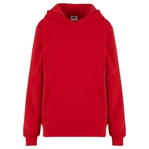 Bluza damska z kapturem Urban Classics Loose Light Brushed. Czerwone bluzy Urban Classics, bez wzorów, z kapturem. Za 153,00 zł.