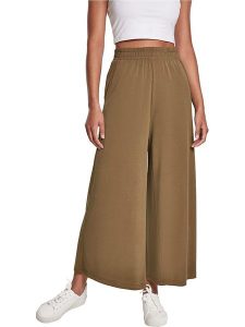 Urban Classics Kuloty w kolorze khaki rozmiar: XL. Brązowe spodnie z wysokim stanem Urban Classics, bez wzorów, z podwyższonym stanem. Za 70,24 zł.