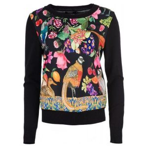 Desigual Sweter Damski Astrix M Czarny. Swetry klasyczne marki Desigual. W wyprzedaży za 277,00 zł.