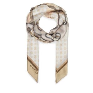 Chusta Guess. Brązowe apaszki i chusty Guess, z aplikacjami. Za 219,99 zł.