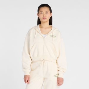 Bluza damska New Balance WJ53509PEF – beżowa. Brązowe bluzy New Balance, m, bez wzorów, z bawełny, z kapturem. Za 329,99 zł.