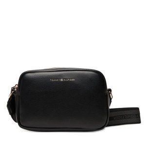 Torebka Tommy Hilfiger. Czarne listonoszki TOMMY HILFIGER, bez wzorów, bez dodatków. Za 299,99 zł.