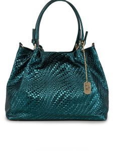 Anna Morellini Skórzana torebka "Eloisa" w kolorze turkusowym - 38 x 28 x 16 cm rozmiar: onesize. Niebieskie torebki klasyczne Anna Morellini, bez wzorów, z materiału, przez ramię, bez dodatków. Za 347,99 zł.