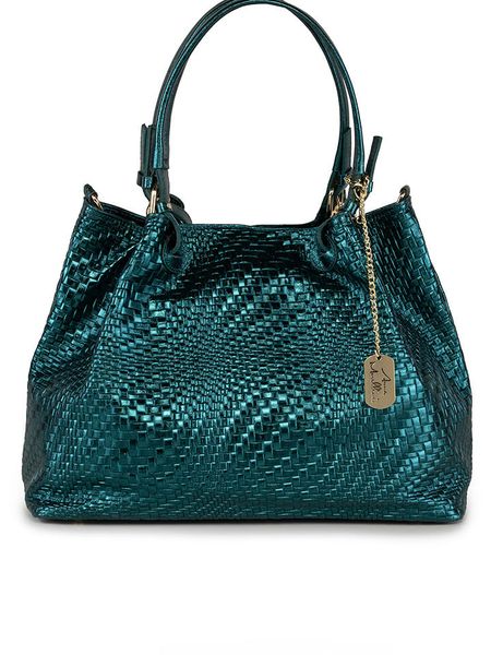 Anna Morellini Skórzana torebka "Eloisa" w kolorze turkusowym - 38 x 28 x 16 cm rozmiar: onesize. Niebieskie torebki klasyczne Anna Morellini, bez wzorów, z materiału, przez ramię, bez dodatków. Za 368,09 zł.