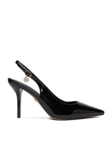 Nine West Szpilki CEO-CD25-316-1 Czarny. Czarne szpilki Nine West, bez wzorów, ze skóry, bez obcasa. Za 229,99 zł.