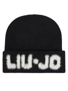 Liu Jo Czapka 2F5059 M0300 Czarny. Czarne czapki Liu Jo, bez wzorów, z wełny. Za 139,99 zł.