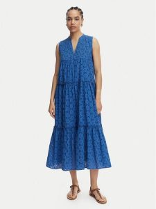 LOLA CASADEMUNT Sukienka letnia LS2616017 Niebieski Regular Fit. Niebieskie sukienki LOLA CASADEMUNT, na lato, s, bez wzorów, z bawełny, bez kołnierzyka, bez ramiączek. Za 627,99 zł.