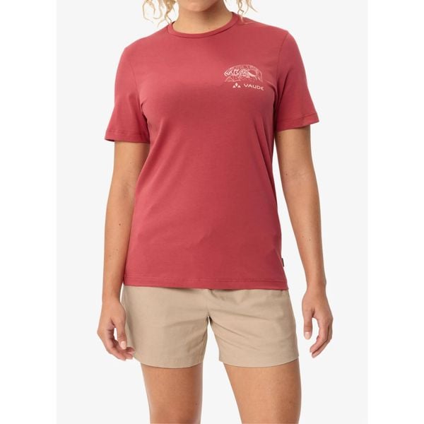 Koszulka bawełniana damska Vaude Spirit T-Shirt II. Czerwone koszulki sportowe Vaude, bez wzorów, z bawełny, bez ramiączek. Za 93,99 zł.