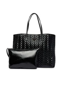 Guess Torebka Cheryl HWTQ97 20240 Czarny. Czarne shopper bag Guess, z aplikacjami, ze skóry, bez dodatków. Za 719,99 zł.