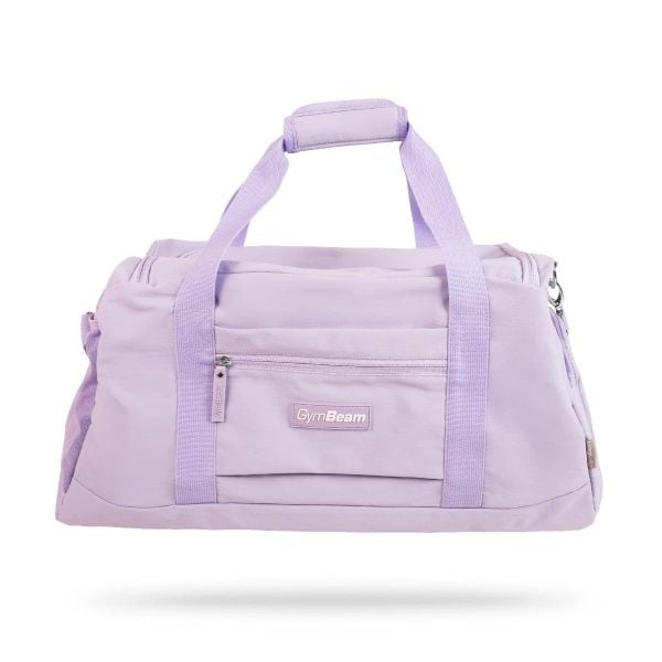 Torba sportowa nylonowa 41,25 l Aura Lavender. Fioletowe torby podróżne i sportowe GYMBEAM, bez wzorów, z nylonu, na ramię. Za 153,90 zł.