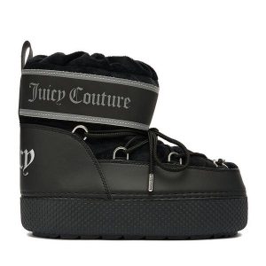 Śniegowce Juicy Couture. Czarne buty zimowe Juicy Couture, bez obcasa, bez zapięcia. Za 359,99 zł.