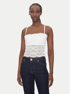 Morgan Top 242-BINGO Écru Slim Fit. Topy Morgan, xl, bez wzorów, z syntetyku, bez kołnierzyka, bez ramiączek. Za 119,99 zł.