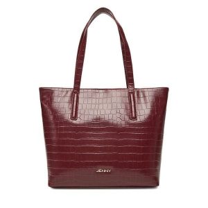 Torebka JENNY. Czerwone shopper bag Jenny, bez wzorów, bez dodatków. Za 149,99 zł.