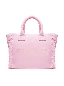 PINKO Torebka Beach Shopping PE 25 PLTT 100782 A1WQ Różowy. Czerwone torebki klasyczne Pinko, bez wzorów, z materiału, bez dodatków. Za 379,99 zł.