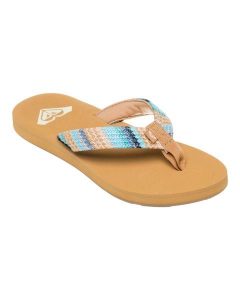 Klapki plażowe PORTO Niebieski Kobiety. Brązowe klapki Roxy, bez wzorów, z jersey, bez obcasa. Za 99,99 zł.