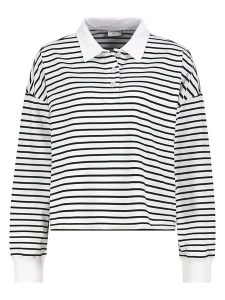 Eight2Nine Koszulka polo w kolorze biało-czarnym rozmiar: L. Białe bluzki Eight2Nine, l, bez wzorów, z bawełny, bez kołnierzyka, bez ramiączek. Za 87,61 zł.