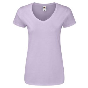 Koszulka Damska Iconic 150 Z Dekoltem V. Niebieskie bluzki FRUIT OF THE LOOM, xl, bez wzorów, sportowe, bez kołnierzyka, bez ramiączek. Za 40,99 zł.
