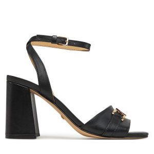 Sandały Guess. Czarne sandały Guess, z aplikacjami, bez obcasa, na słupku, bez zapięcia. Za 499,99 zł.