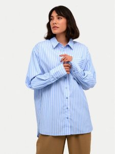 Kaffe Koszula Mackie 10508855 Niebieski Relaxed Fit. Niebieskie koszule Kaffe, bez wzorów, z bawełny, bez kołnierzyka, bez ramiączek. Za 169,99 zł.