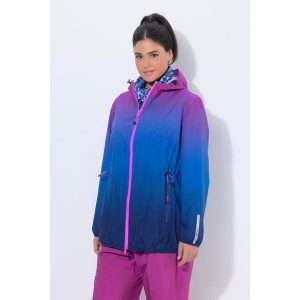 Damskie Kurtka przeciwdeszczowa lekka wodoszczelna kaptur kieszenie na zamek. Niebieskie kurtki Ulla Popken, plus size, bez wzorów, z materiału, bez kaptura. Za 389,99 zł.