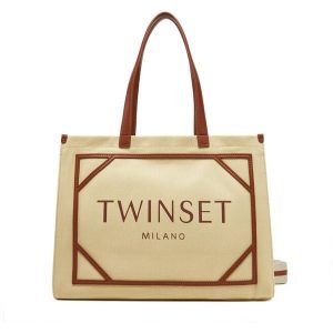 Torebka TWINSET. Brązowe torebki klasyczne Twinset, bez wzorów, bez dodatków. Za 399,99 zł.