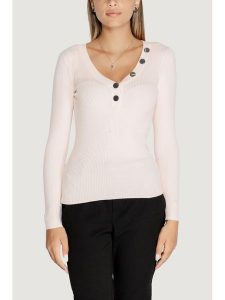 Morgan Sweter 201-MBANBI.N Różowy Slim Fit. Czerwone swetry klasyczne Morgan, xl, z wiskozy, bez kołnierzyka. Za 99,99 zł.