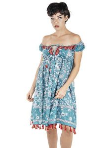 Isla Bonita by SIGRIS Sukienka w kolorze błękitnym rozmiar: XL. Niebieskie sukienki Isla Bonita by SIGRIS, na co dzień, xl, bez wzorów, z bawełny, bez kołnierzyka, bez ramiączek, midi, proste. Za 105,38 zł.