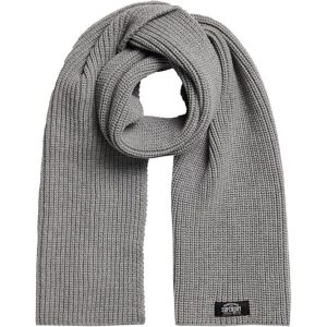 Szalik zimowy damski Superdry Classic Knitted. Szare szaliki Superdry, na zimę, bez wzorów, z poliesteru. Za 111,55 zł.