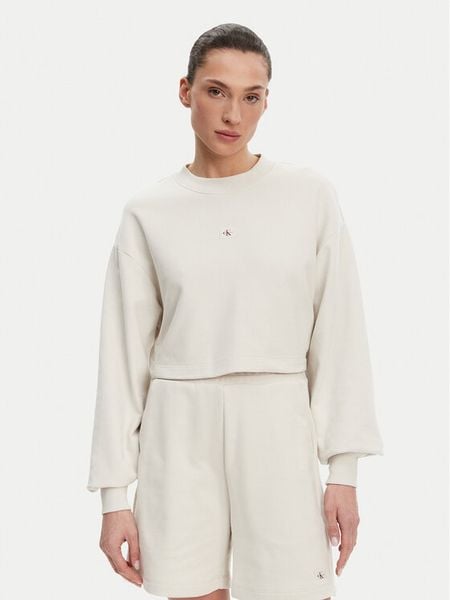 Calvin Klein Jeans Bluza J20J225370 Beżowy Regular Fit. Brązowe bluzy Calvin Klein Jeans, l, bez wzorów, z bawełny, bez kaptura. Za 249,99 zł.