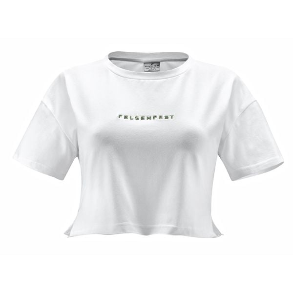 Crop-Top Damski Dont want your Beta. Białe topy FELSENFEST, bez wzorów, z bawełny, bez kołnierzyka, bez ramiączek. Za 139,99 zł.