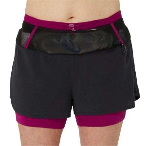 Shorty Damskie 2 W 1 Fujitrail. Czarne szorty ASICS, bez wzorów, sportowe. Za 443,99 zł.