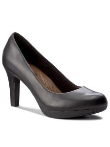 Clarks Czółenka Adriel Viola 261293594 Czarny. Czarne czółenka Clarks, bez wzorów, ze skóry, bez obcasa, bez zapięcia. Za 219,99 zł.