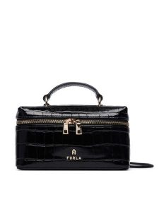 Furla Torebka Camelia Micro WE00625 BX4255 O6000 Czarny. Czarne kuferki Furla, bez wzorów, ze skóry, bez dodatków. Za 1 039,00 zł.