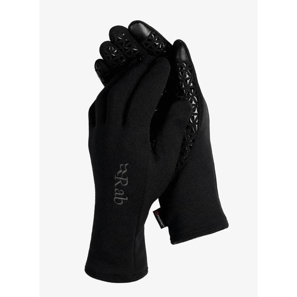 Rękawiczki Rab Power Stretch Contact Grip Glove. Czarne rękawiczki RAB, bez wzorów. Za 159,99 zł.