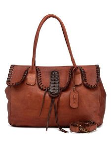 Melina C Skórzany shopper bag "Isonzo" w kolorze jasnobrązowym - 56 x 24 x 14 cm rozmiar: onesize. Brązowe shopper bag Melina C, bez wzorów, z materiału, na ramię, bez dodatków. Za 543,99 zł.