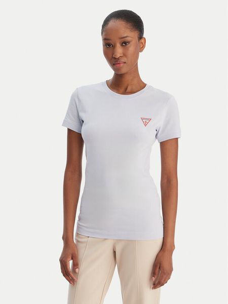 Guess T-Shirt W2YI44 J1314 Błękitny Regular Fit. Niebieskie t-shirty Guess, l, z aplikacjami, z bawełny, bez kołnierzyka, bez ramiączek. Za 139,99 zł.