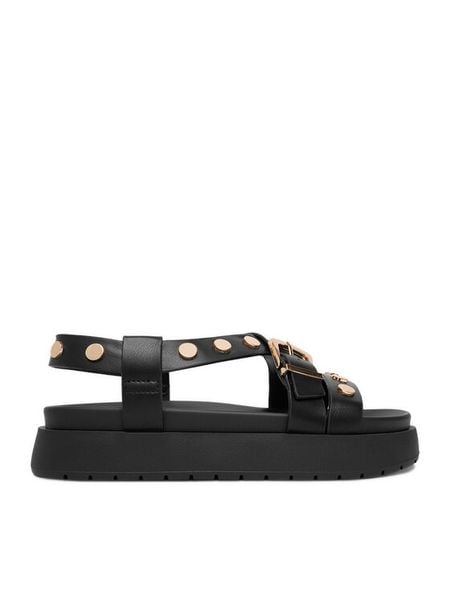 DeeZee Sandały CEO-HY69916-11 Czarny. Czarne sandały DeeZee, bez wzorów, ze skóry, bez obcasa, na płaskiej podeszwie, bez zapięcia. Za 149,99 zł.