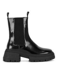 Nine West Sztyblety WFA3033-8 Czarny. Czarne botki Nine West, bez wzorów, z materiału, bez obcasa, na płaskiej podeszwie, bez zapięcia. Za 259,99 zł.