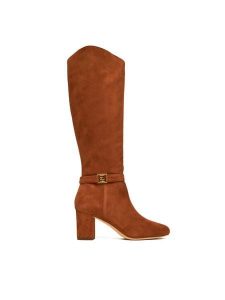 LAUREN RALPH LAUREN Kozaki Kellie 802967843002 Brązowy. Brązowe kozaki Lauren Ralph Lauren, bez wzorów, ze skóry, bez obcasa, na słupku, bez zapięcia. Za 779,99 zł.