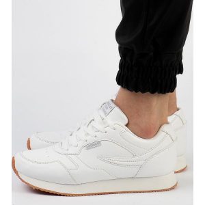 Białe sportowe buty damskie American Club Fh25/22. Białe buty sportowe American CLUB, bez wzorów, ze skóry, bez zapięcia. Za 129,00 zł.