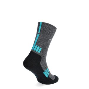 Skarpety damskie trekkingowe z wełną merino Brubeck Trekking Light. Niebieskie skarpetki Brubeck, bez wzorów, z elastanu. Za 64,99 zł.