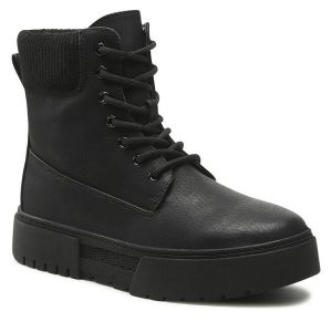 Trzewiki Jenny Fairy. Czarne botki Jenny Fairy, bez wzorów, bez obcasa, na płaskiej podeszwie, bez zapięcia. Za 179,99 zł.