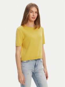 United Colors Of Benetton Sweter 1091D10D5 Żółty Relaxed Fit. Żółte swetry klasyczne United Colors of Benetton, xl, z bawełny, bez kołnierzyka. Za 129,99 zł.