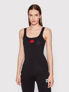 Hugo Top Red Label 50469665 Czarny Slim Fit. Czarne topy Hugo, l, bez wzorów, z bawełny, bez kołnierzyka, bez ramiączek. Za 139,99 zł.